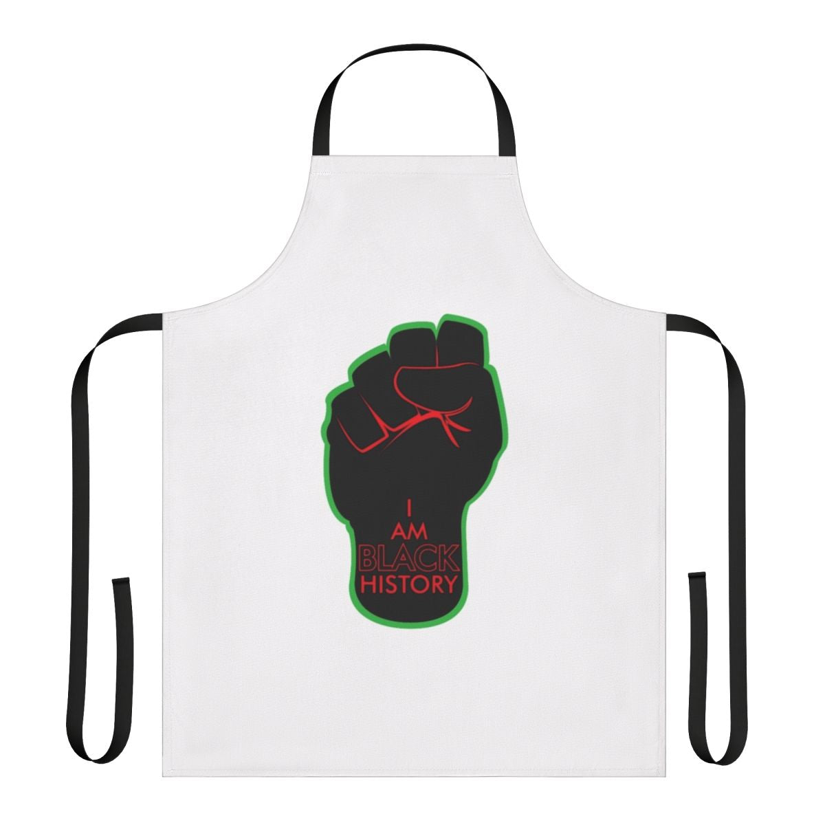 Vintage-style airline travel apron featuring a graphic design with the RBG fist and "Black History" text