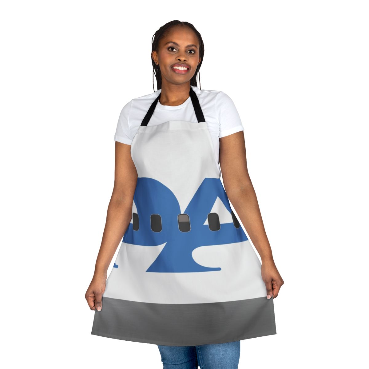 Vintage-style apron with Pan Am airline branding and imagery