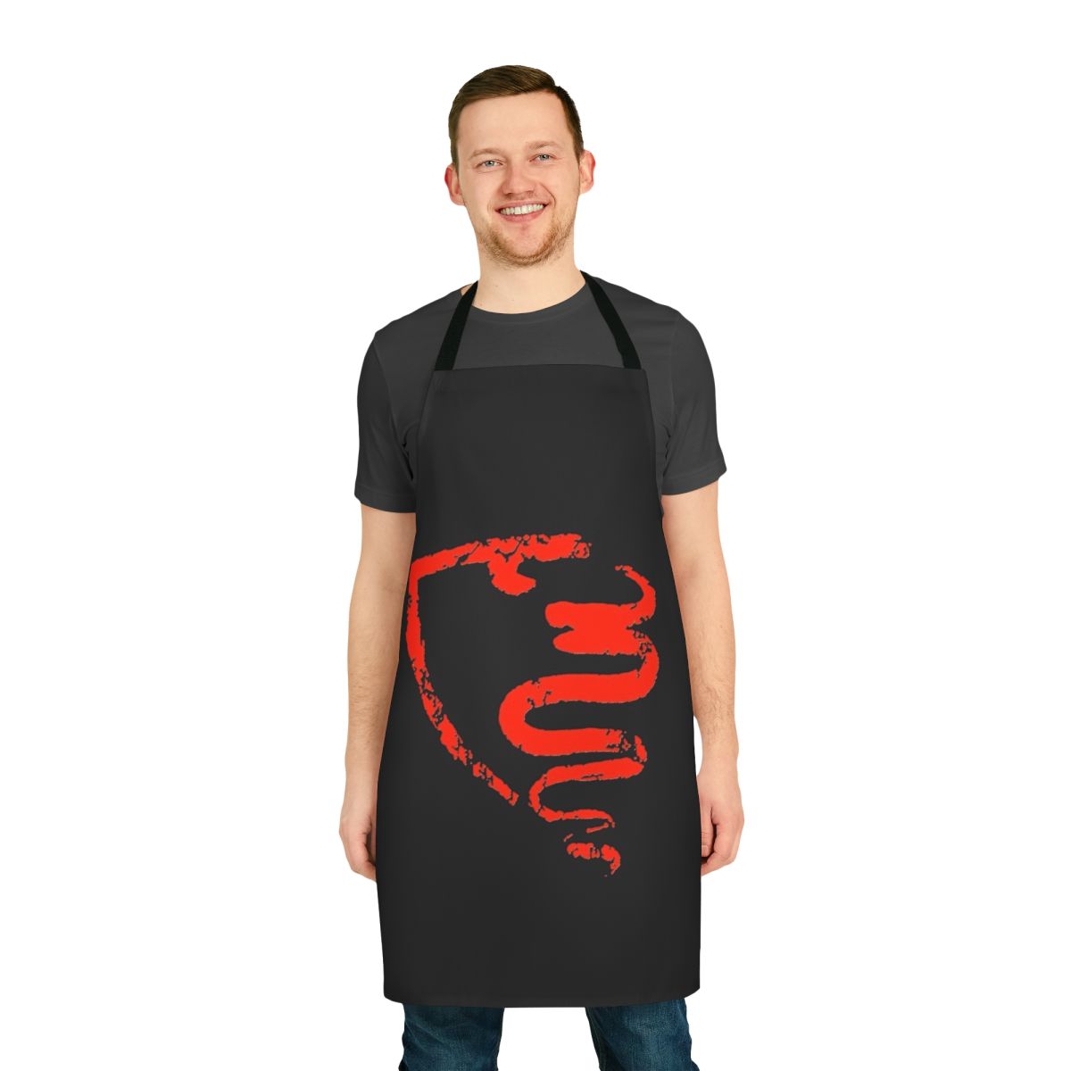 Vintage-inspired apron with a grunge-style Alfa Romeo graphic design