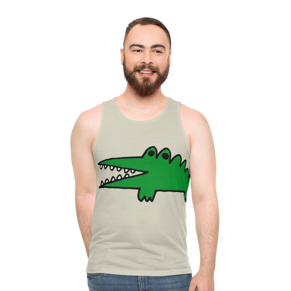 Vintage alligator tank top with a big challenges design