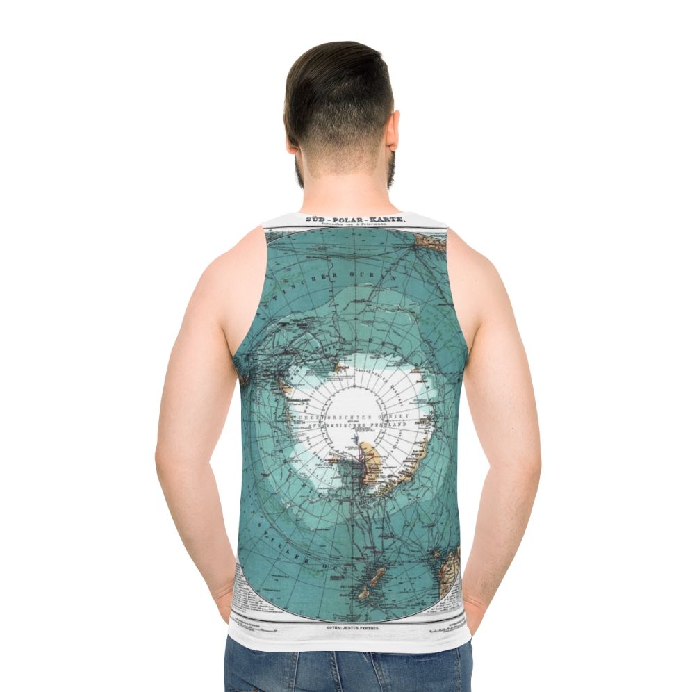 Vintage Antarctica map unisex tank top