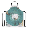 Vintage-style apron featuring a detailed map of the Antarctic continent