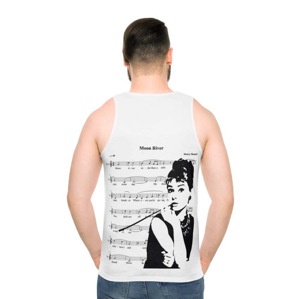 Vintage AOP T-Shirt with Audrey Hepburn and Moon River Motifs
