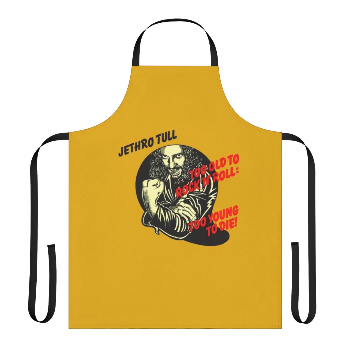 Vintage-inspired apron featuring the Jethro Tull logo for music fans