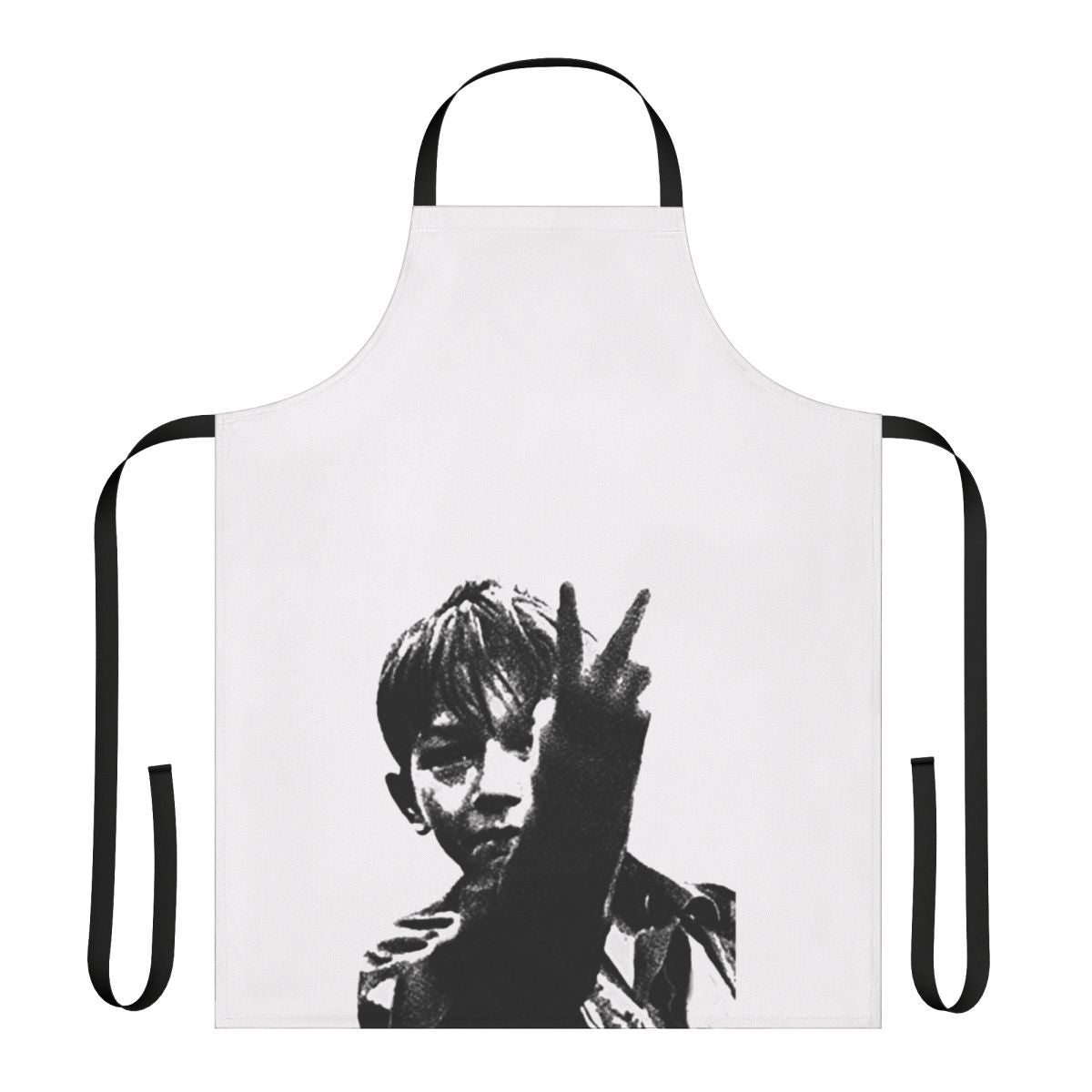 Vintage-style apron with a retro design inspired by a film set in Barnsley, 1969.