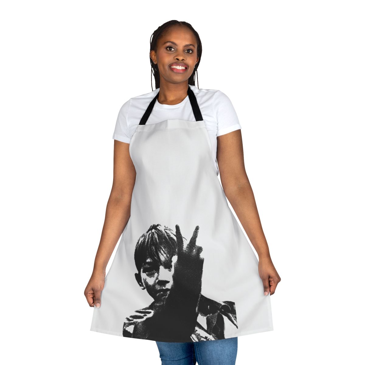 Vintage-style apron with a retro design inspired by a film set in Barnsley, 1969.