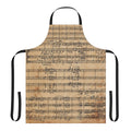 Vintage apron featuring a design inspired by antique Beethoven Ninth Symphony sheet music