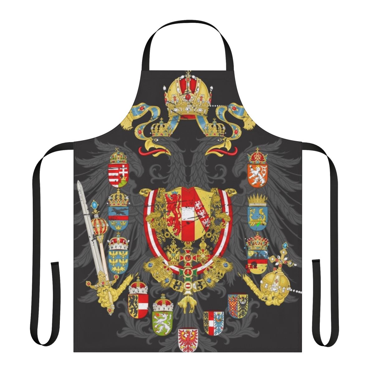 Apron featuring the historic flag and coat of arms of the Austrian Empire
