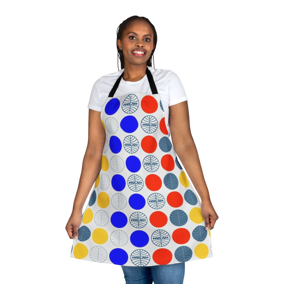 Vintage-style apron featuring the iconic Pan Am logo and retro design