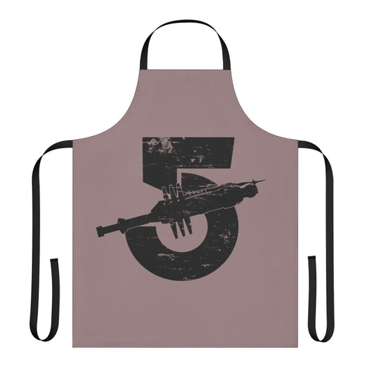 Vintage black apron featuring the Babylon 5 logo and design