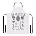 Apron featuring a vintage badminton patent drawing design