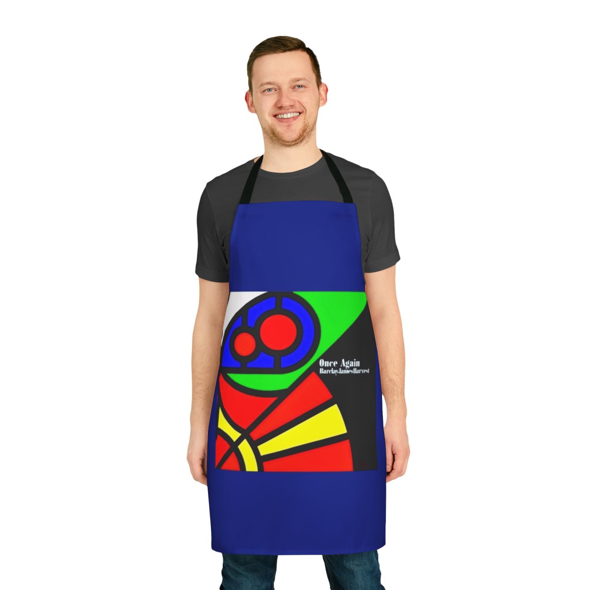 Vintage apron featuring the album cover art for Barclay James Harvest's "Once Again" album