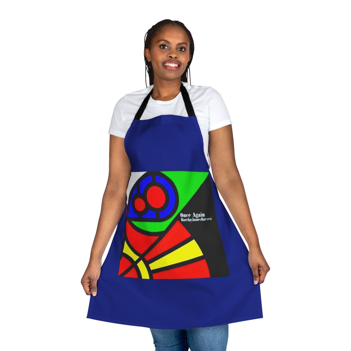 Vintage apron featuring the album cover art for Barclay James Harvest's "Once Again" album