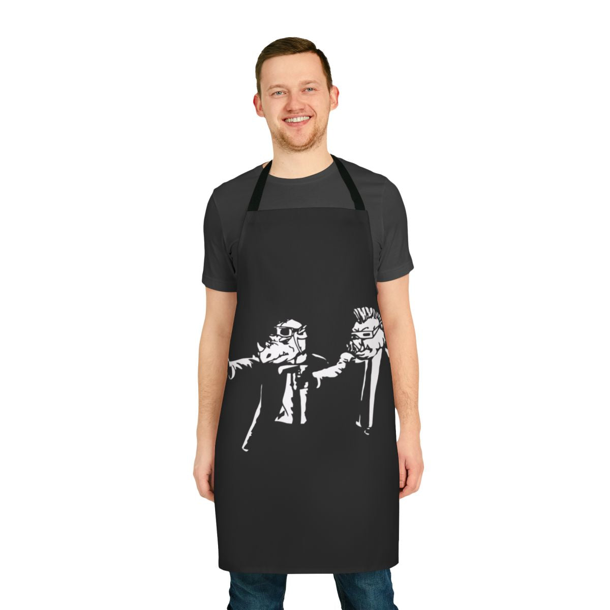 Vintage Bebop Rocksteady Mashup Apron featuring Thug Life Cartoon Characters