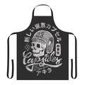 Vintage-style apron featuring biker and anime-inspired graphics