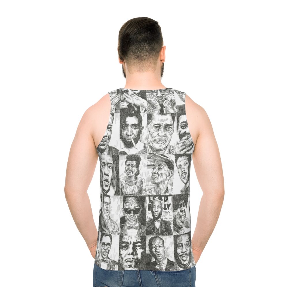 Vintage blues musicians portrait unisex tank top