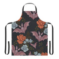 Vintage-inspired apron featuring a botanical print design of moths and night flowers