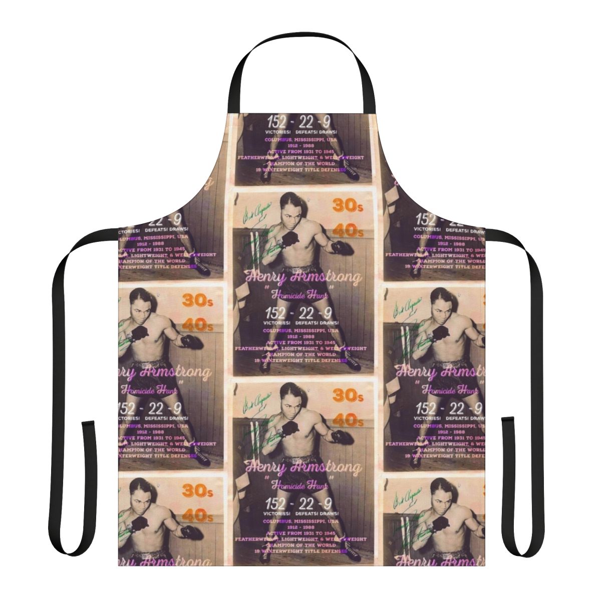 Vintage boxing apron featuring a classic boxer design