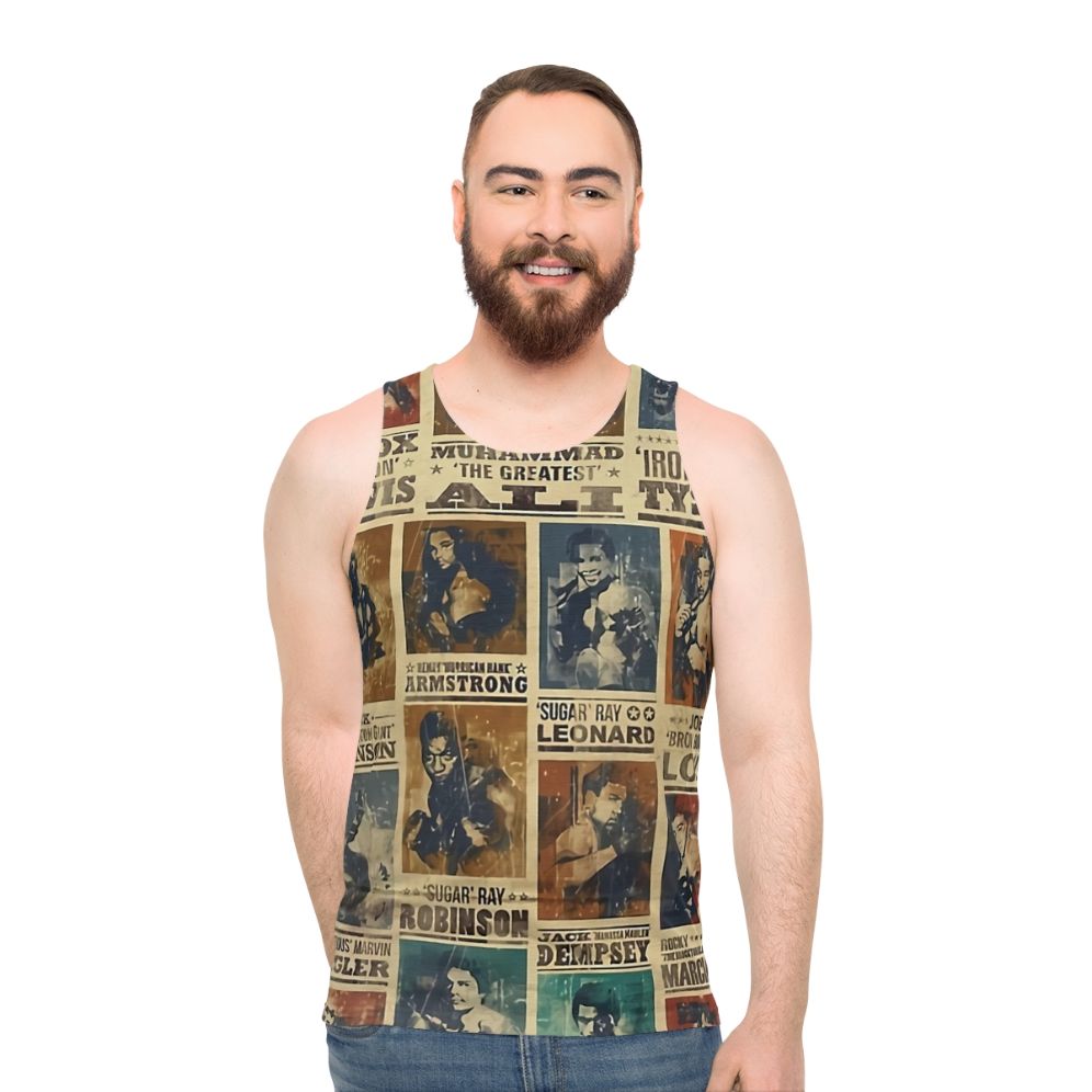Vintage boxing champion poster unisex tank top