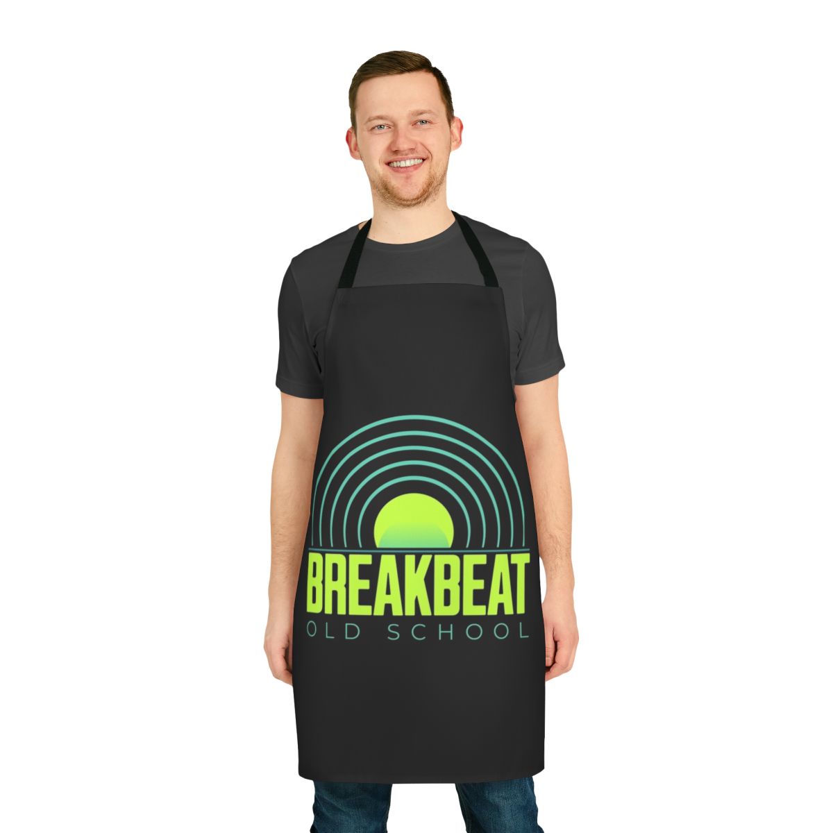 Breakbeat old school inspired lime blue apron