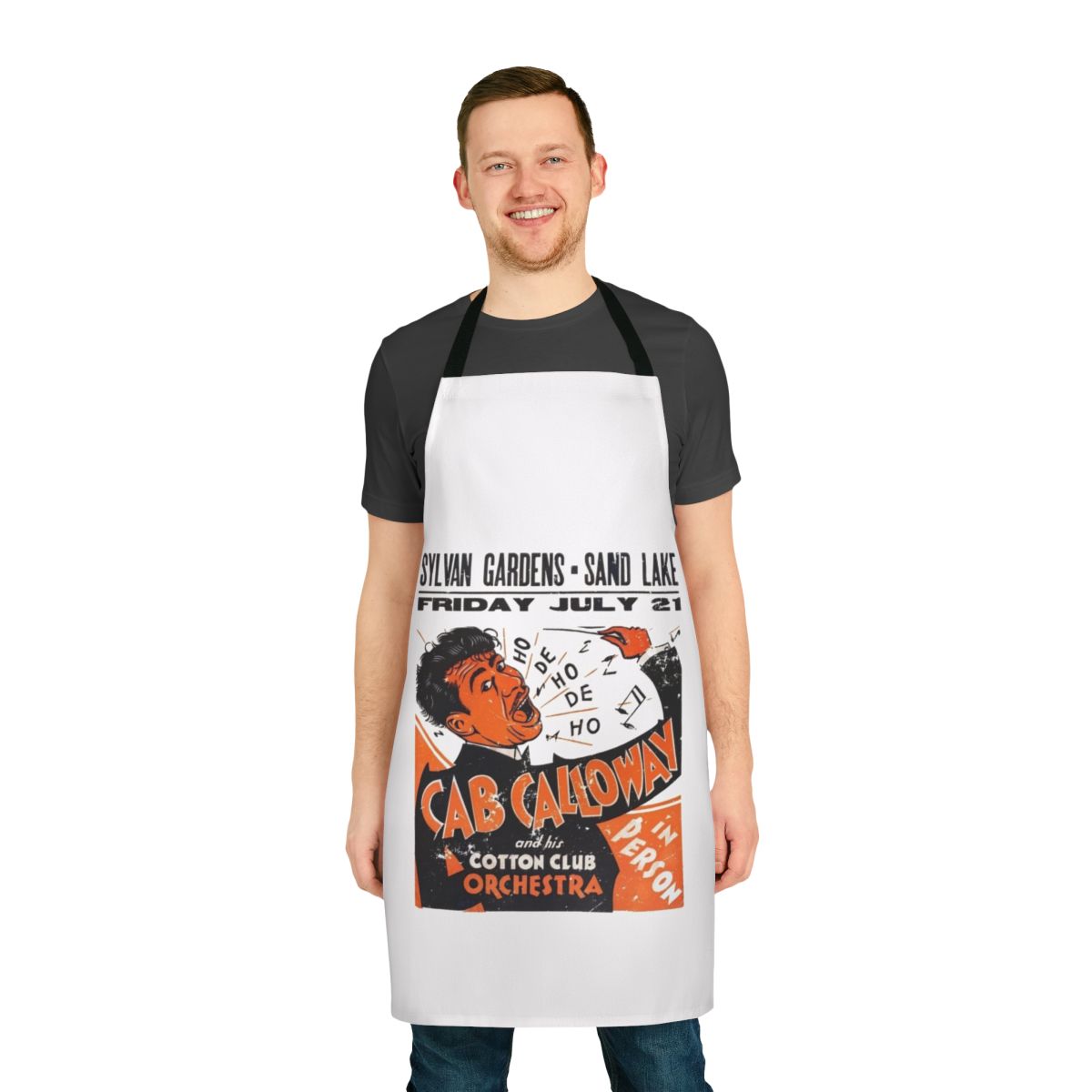 Vintage-style apron featuring Cab Calloway, inspired by the Blues Brothers