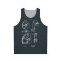 Vintage Cameraman Film Reel Patent Drawings Unisex Tank Top