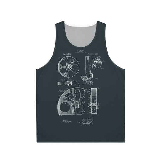 Vintage Cameraman Film Reel Patent Drawings Unisex Tank Top