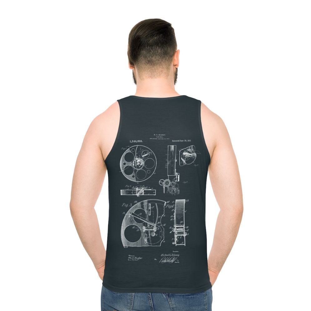Vintage Cameraman Film Reel Patent Drawings Unisex Tank Top