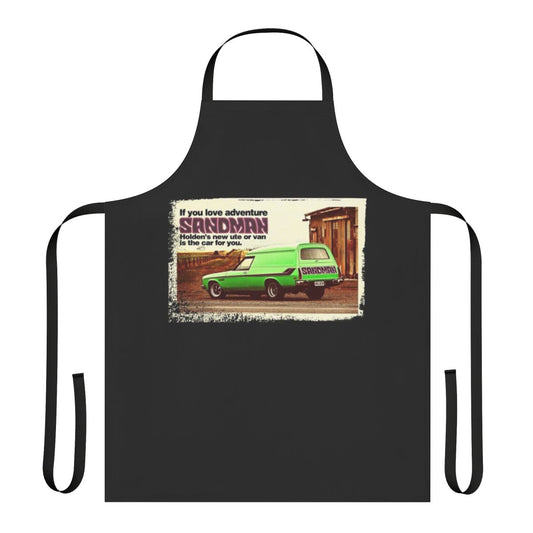 Vintage car inspired apron featuring a watercolor illustration of a Holden Sandman panel van