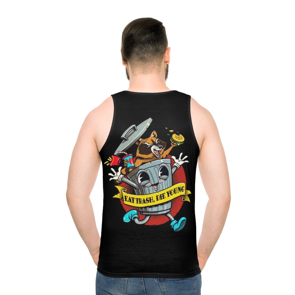 Vintage cartoon "Eat Trash Die Young" unisex tank top