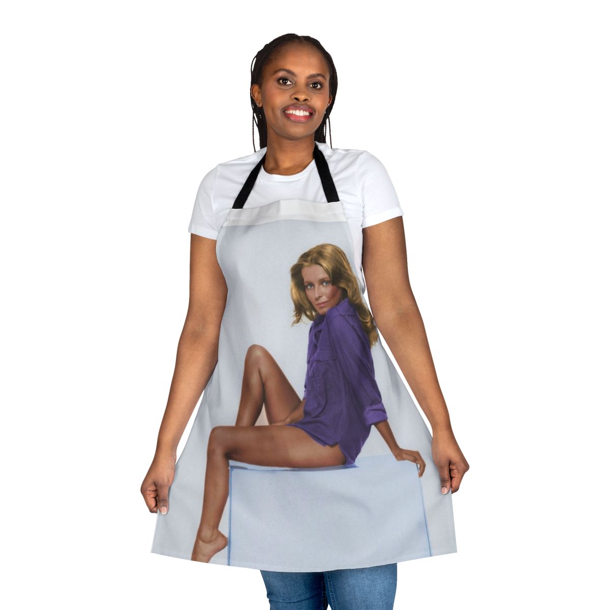 Vintage-style apron featuring the image of classic Hollywood actress Cheryl Ladd