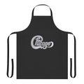 Vintage-style apron featuring a Chicago band logo and design