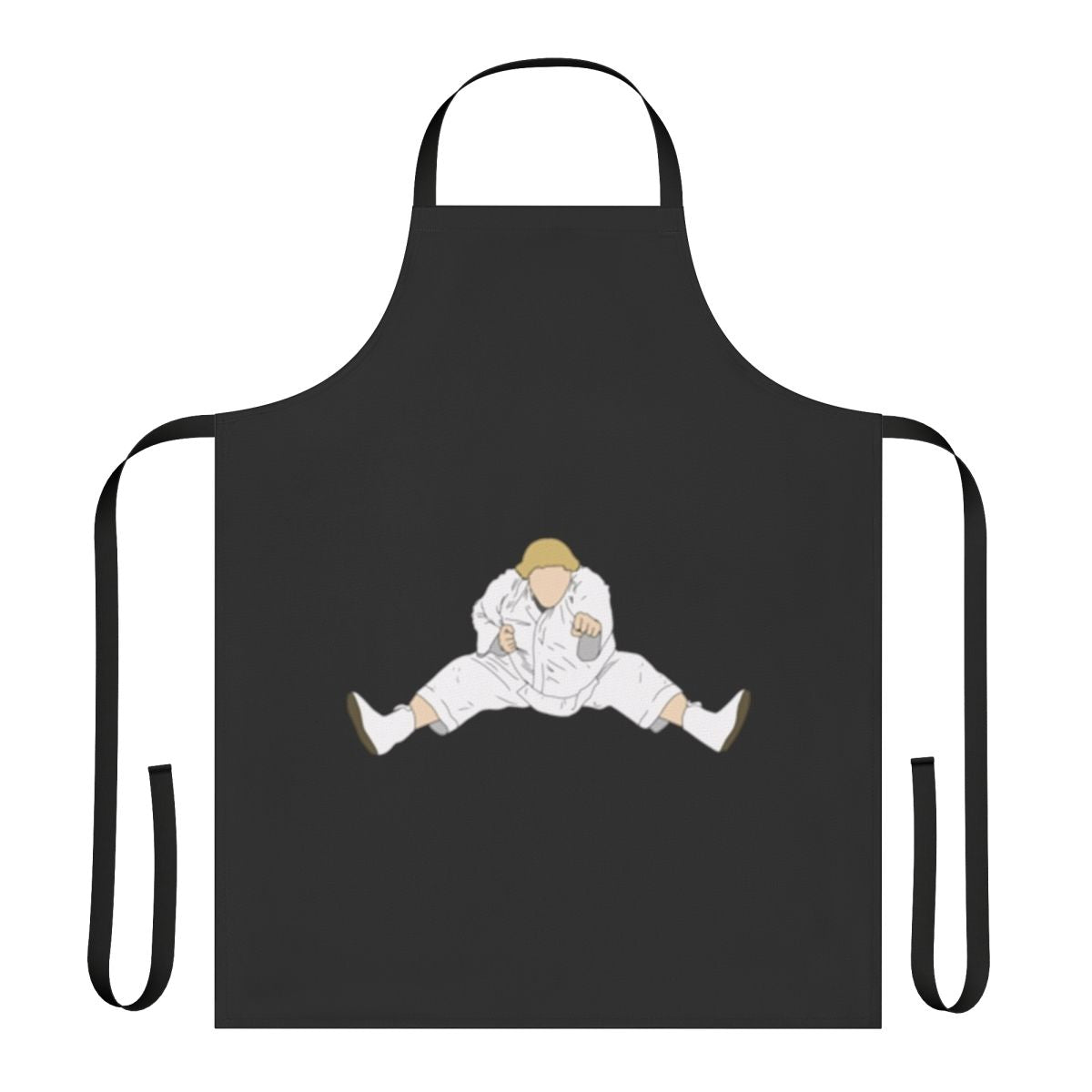 Vintage-style apron featuring iconic Chris Farley as "Beverly Hills Ninja"