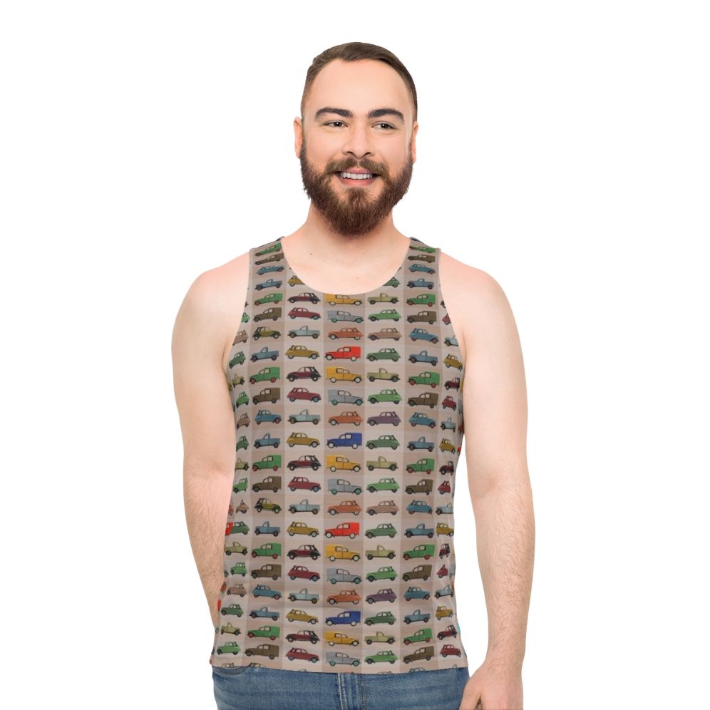 Vintage Citroen 2CV Pattern Unisex Tank Top