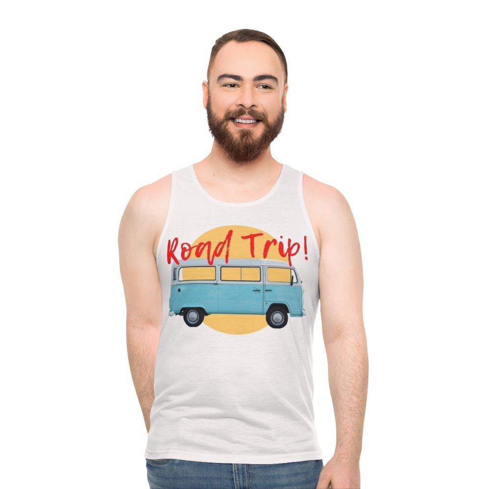 Vintage Classic Car Inspired Travel & Hobbies Unisex Tank Top