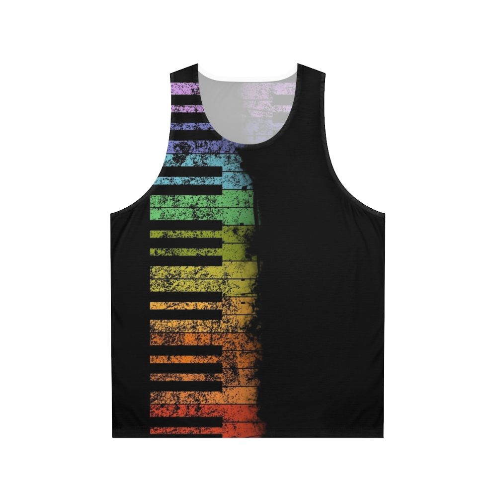 Vintage Colorful Piano Keyboard Unisex Tank Top