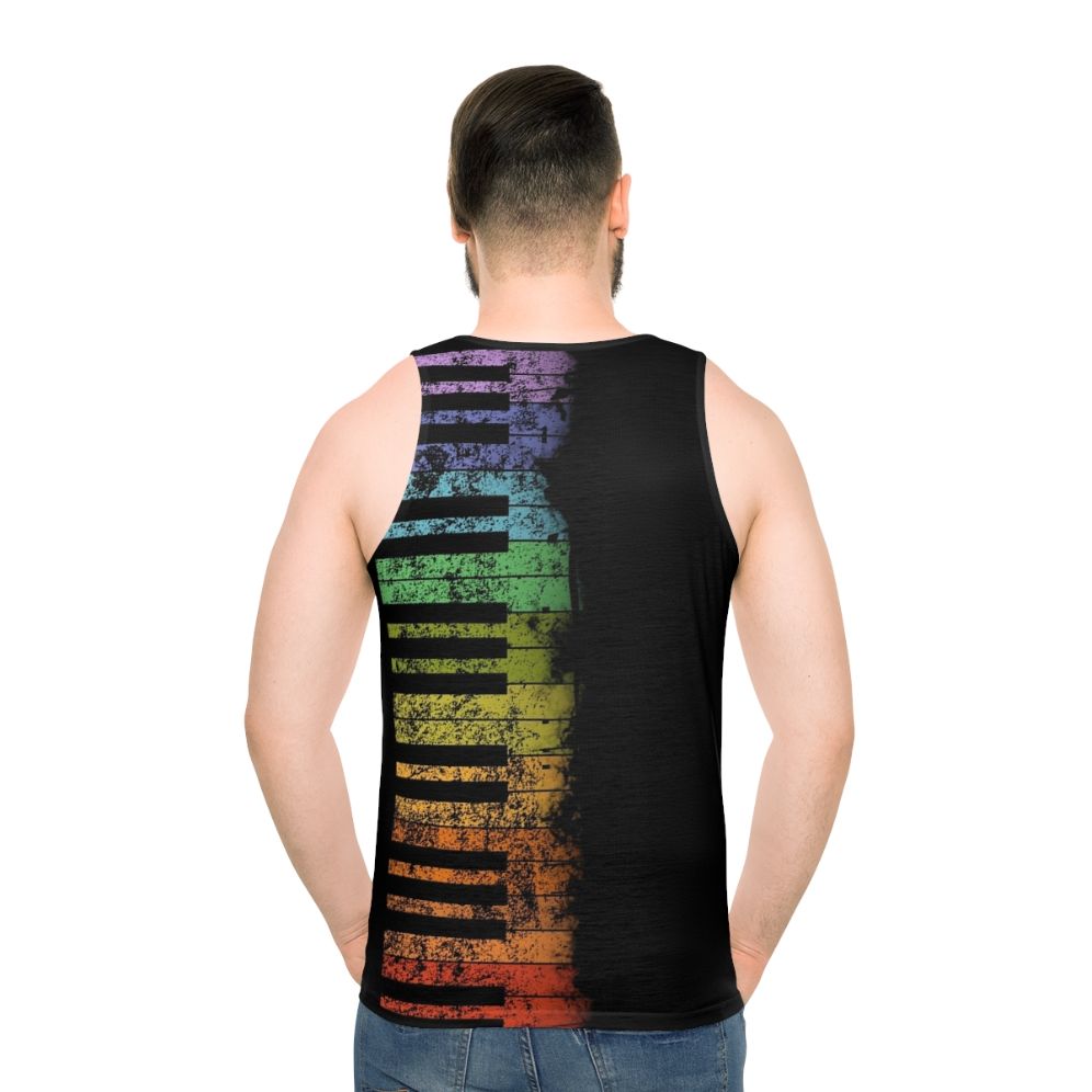 Vintage Colorful Piano Keyboard Unisex Tank Top