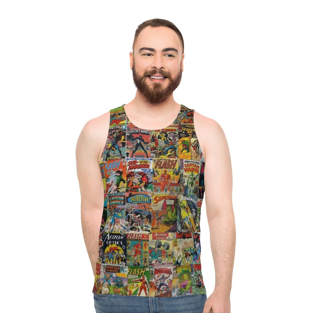 Vintage comic book pattern unisex tank top