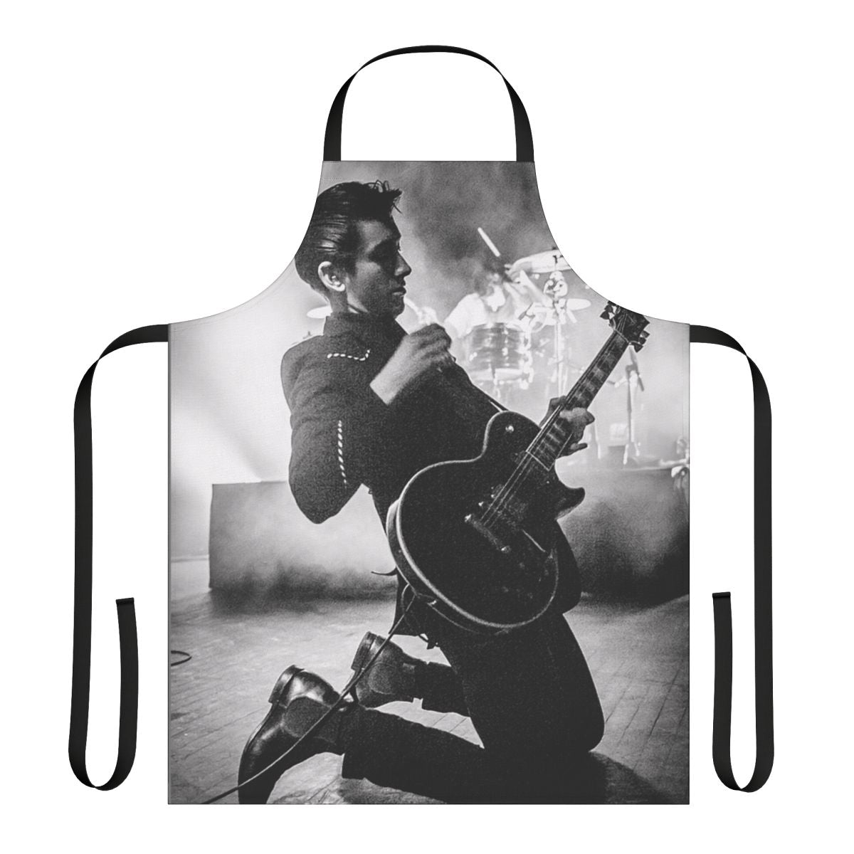 Vintage-style apron featuring a retro concert design, perfect for music fans and concert-goers.