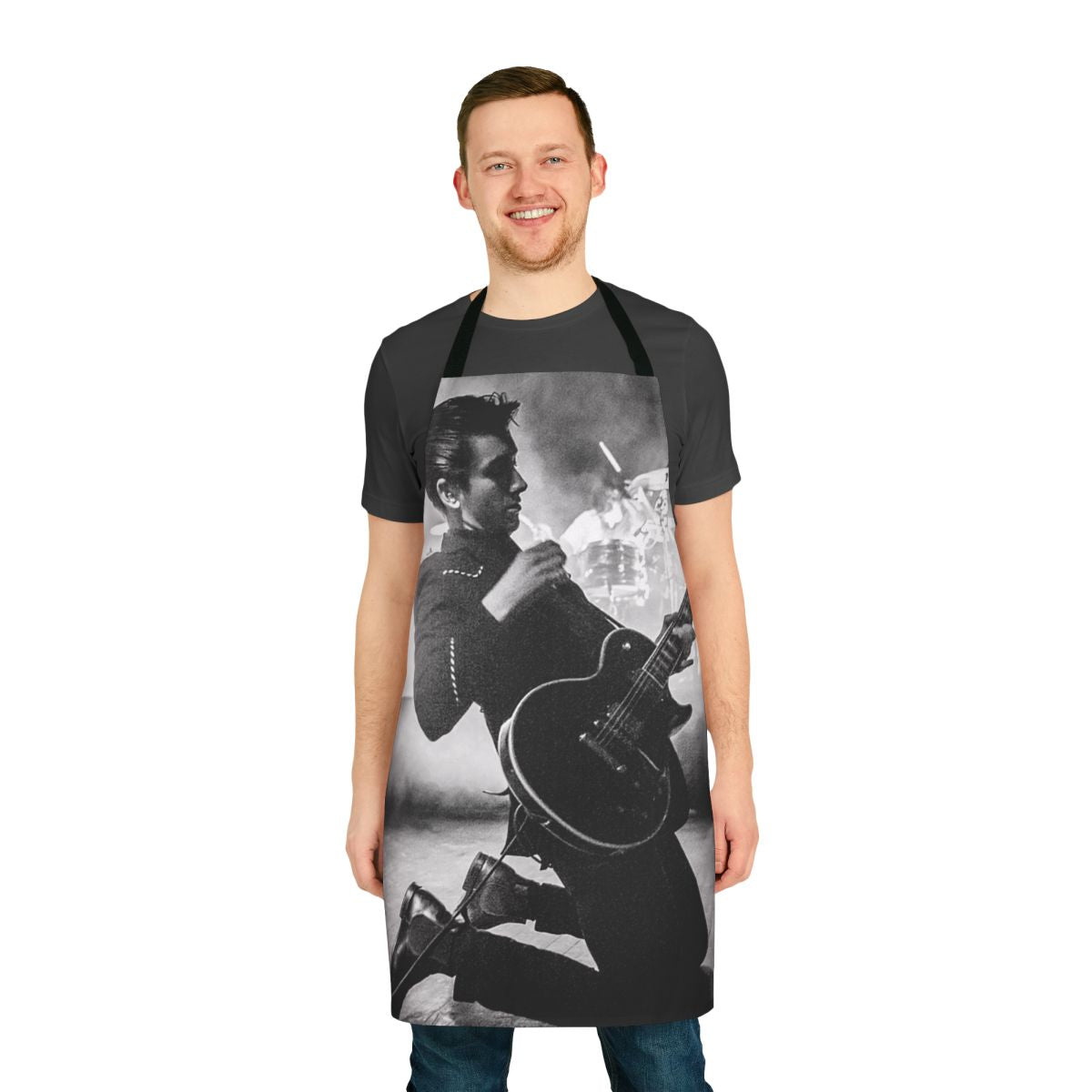 Vintage-style apron featuring a retro concert design, perfect for music fans and concert-goers.