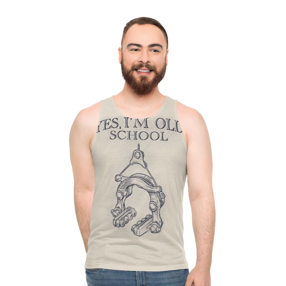 Vintage cycling brake caliper unisex tank top