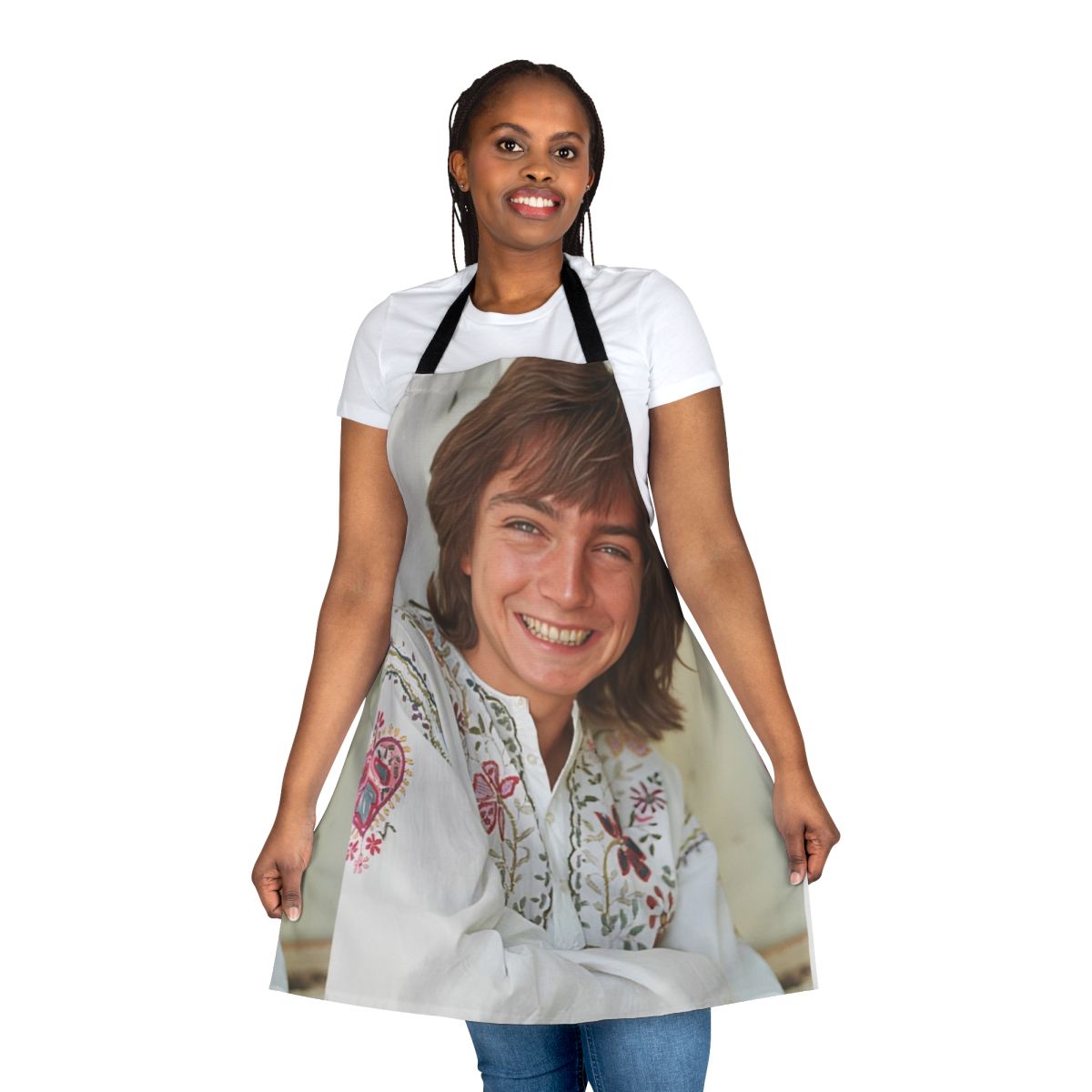 Vintage-style apron featuring an image of iconic singer David Cassidy