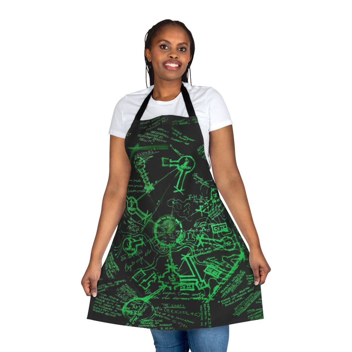 Vintage-style apron featuring the Dharma Stations map from the hit TV series Lost.