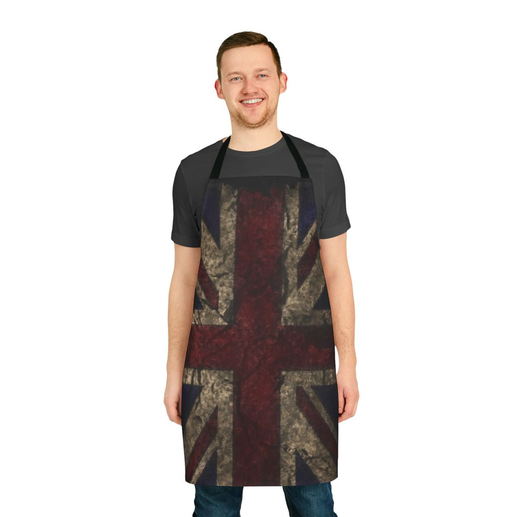 Vintage-style distressed British flag apron