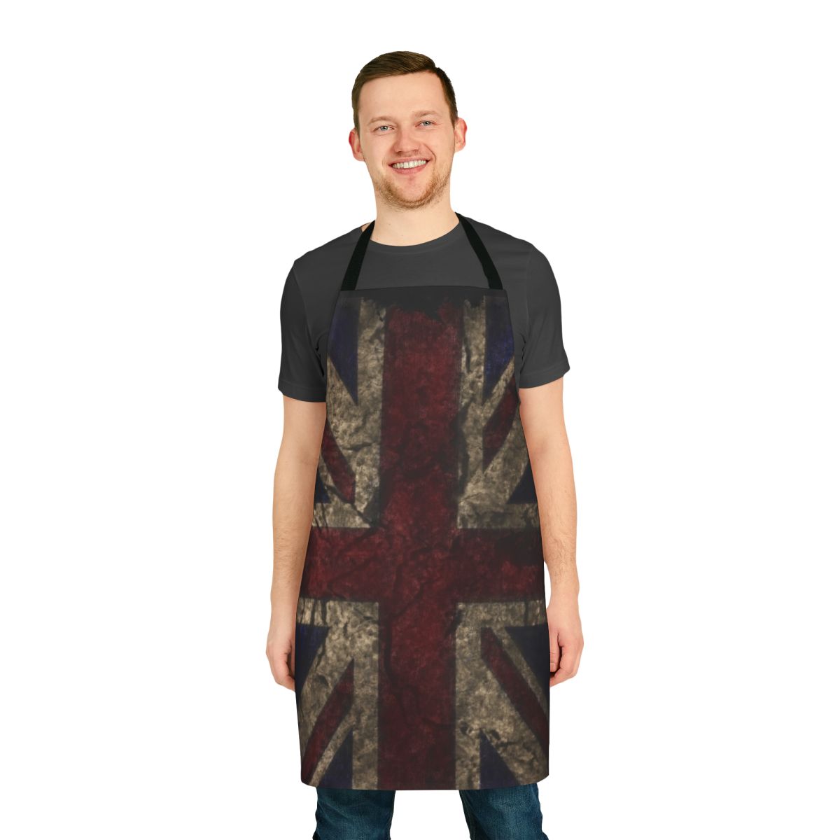 Vintage-style distressed British flag apron