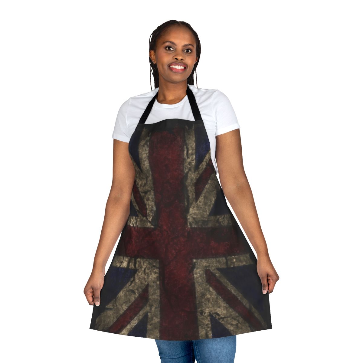 Vintage-style distressed British flag apron