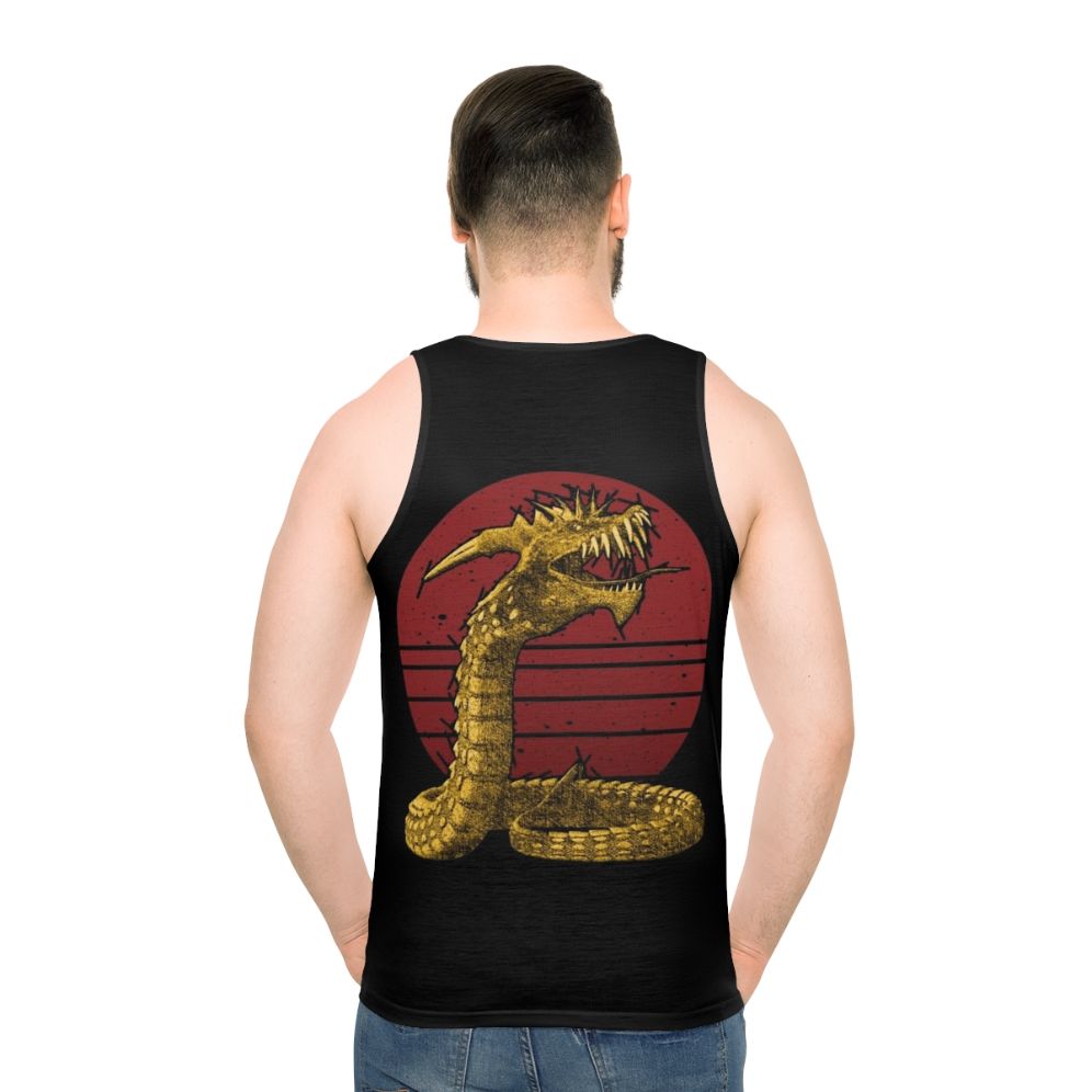 Vintage dragon snake graphic on unisex tank top