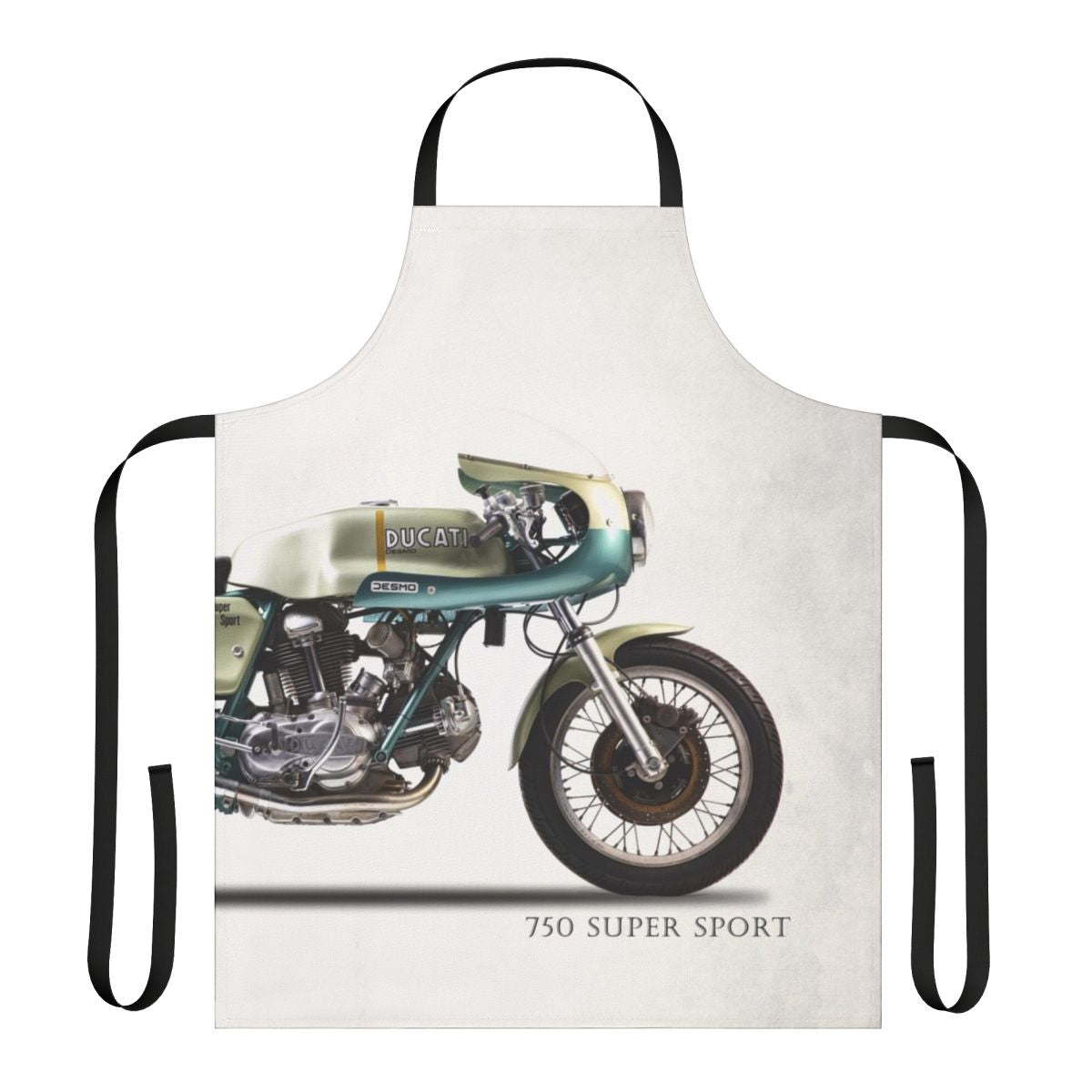 Vintage Ducati 750SS motorcycle-inspired apron