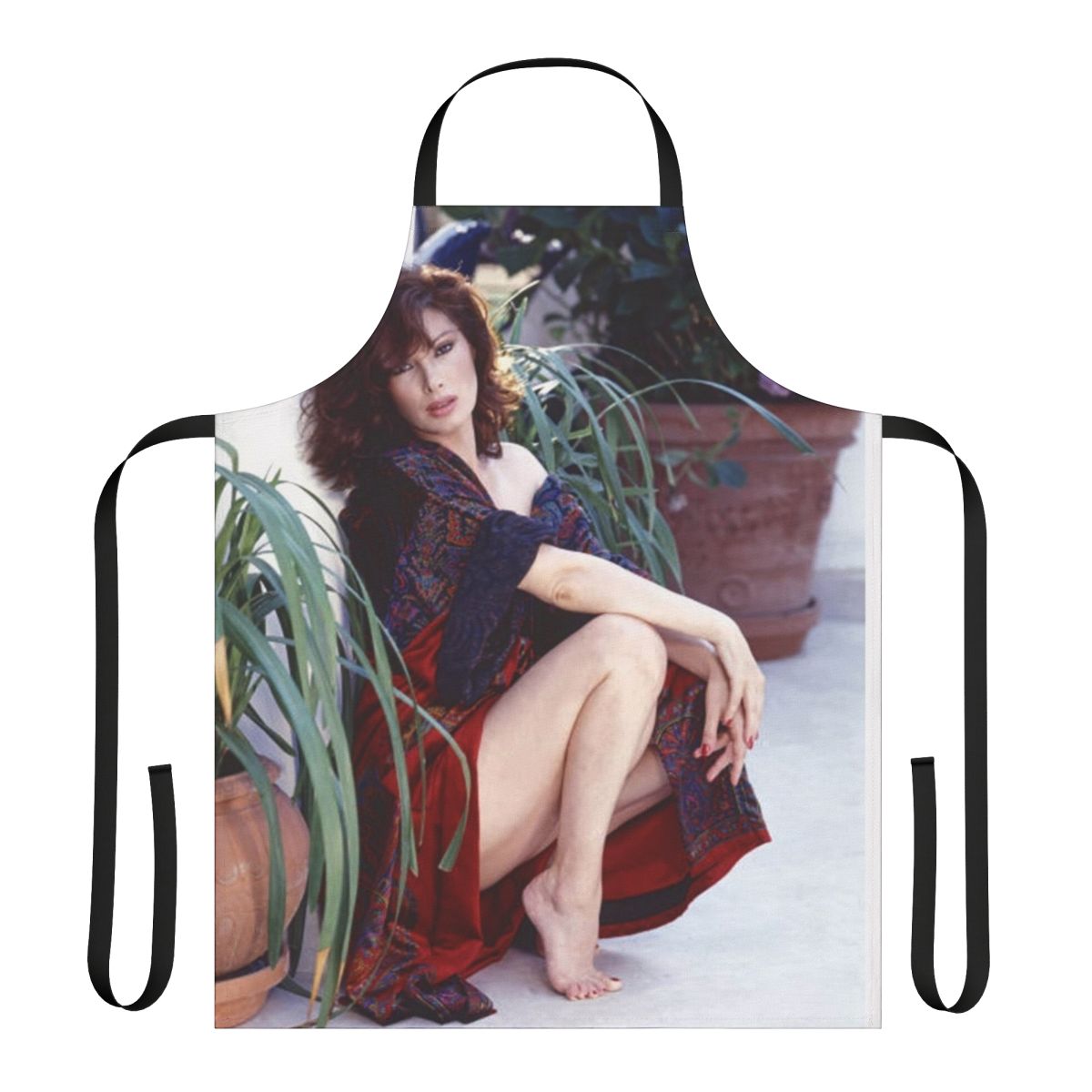 Vintage-style apron featuring the image of classic Hollywood actress Edwige Fenech