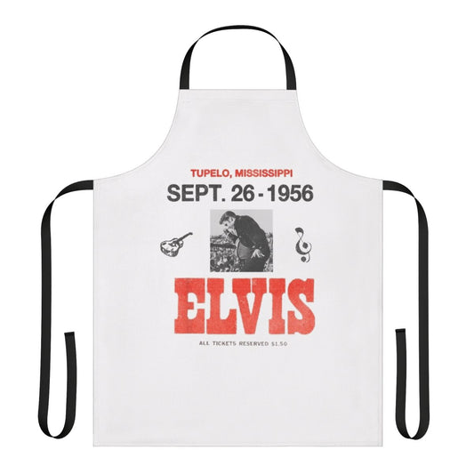 Vintage-style apron featuring Elvis Presley's Aloha from Hawaii concert design